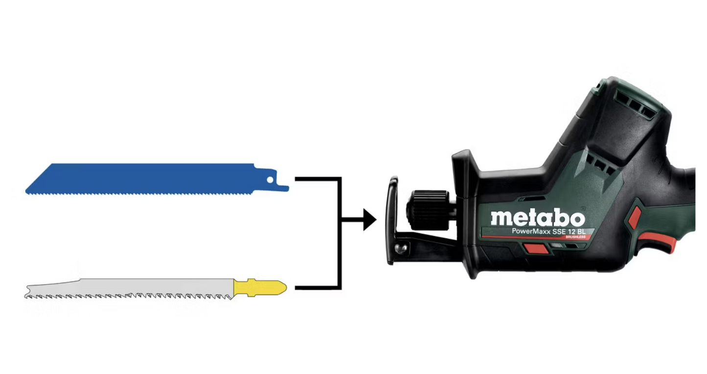 Metabo Powermaxx SSE 12V Brushless Accu Reciprocating Saw - compacte et légère - avec Metabox - vert