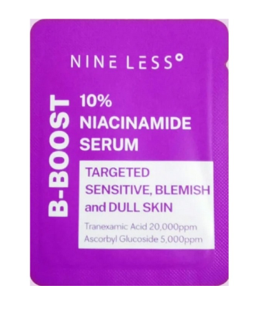 Nine Less B-Boost 10% Niacinamide Serum - Sérum lissant et calmant pour les peaux sensibles et impures (échantillon de 2ml)