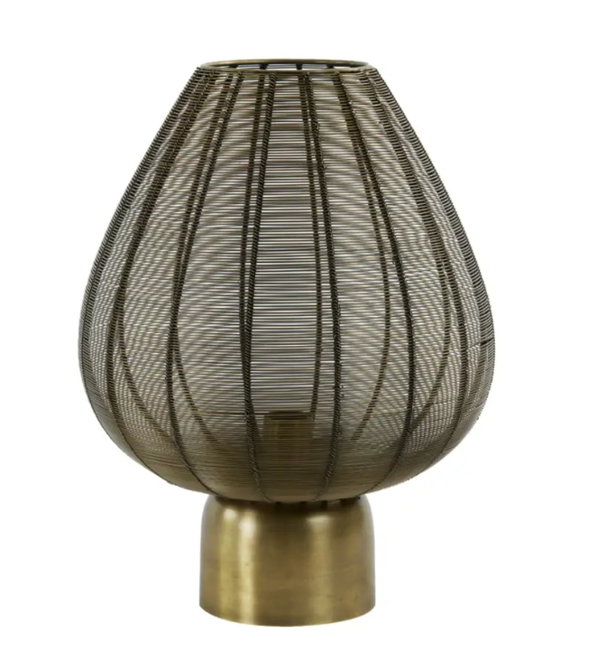 Light & Living Lampe à poser SUNEKO Ø35 cm - Bronze antique - Métal tissé - Moderne et robuste - E27