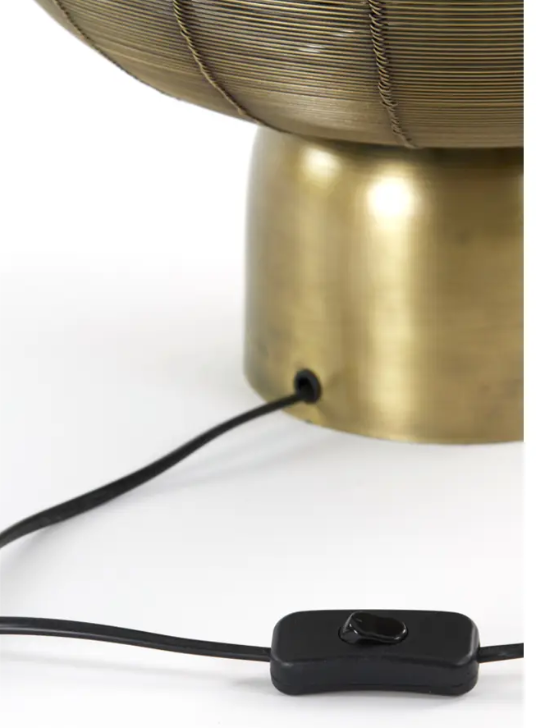 Light & Living Lampe à poser SUNEKO Ø35 cm - Bronze antique - Métal tissé - Moderne et robuste - E27