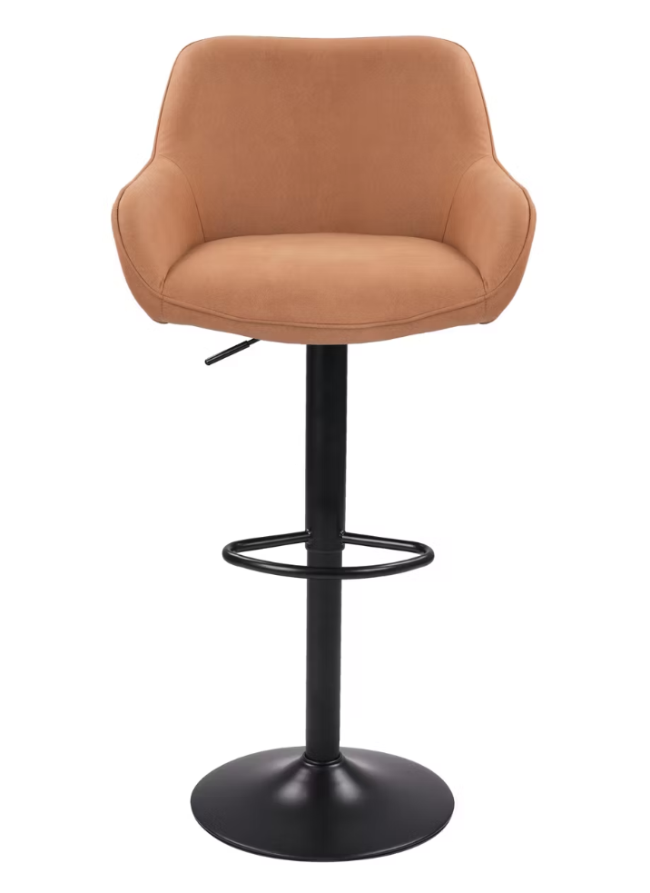 Dutchbone Tabouret de bar Oliver - Cognac - 56 x 54 x 109 cm - Lot de 2