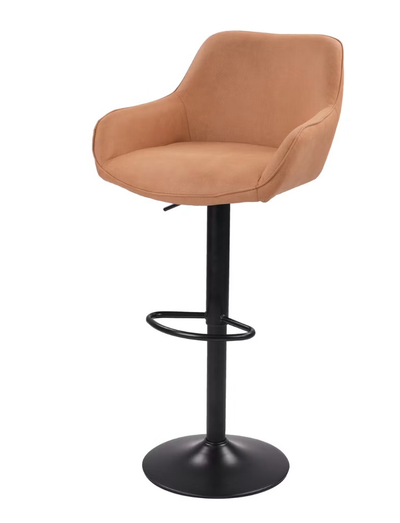 Dutchbone Tabouret de bar Oliver - Cognac - 56 x 54 x 109 cm - Lot de 2