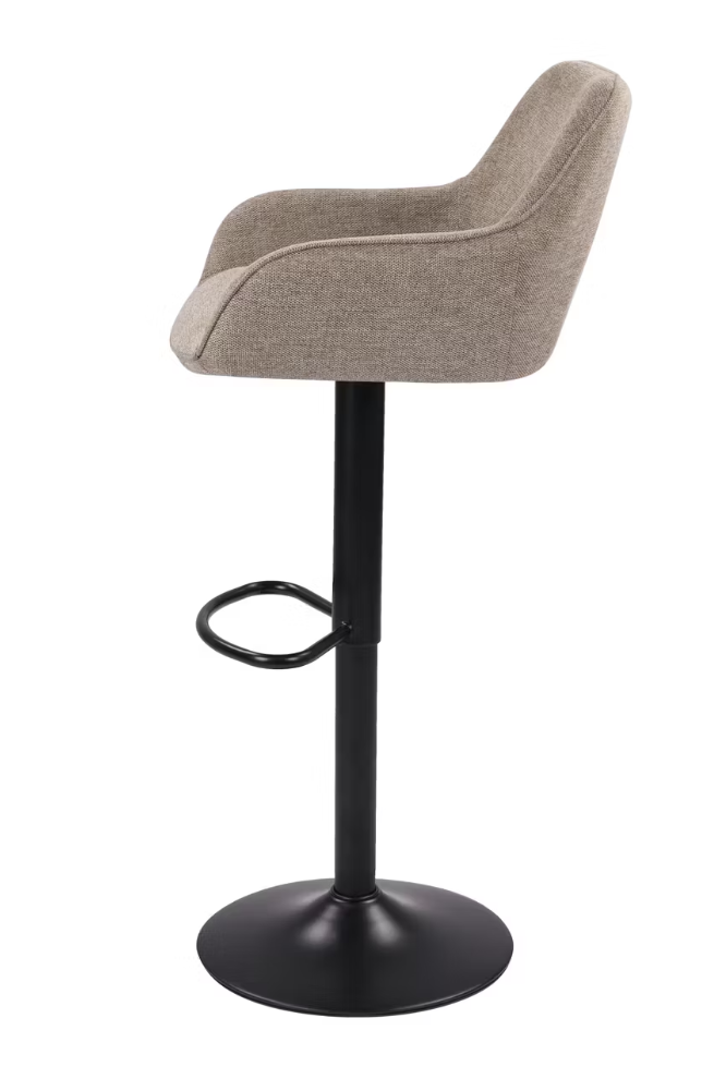 Dutchbone Tabourets de bar Oliver - Lot de 2 - Taupe - 56 x 54 x 109 cm - Hauteur d'assise réglable 60-80 cm