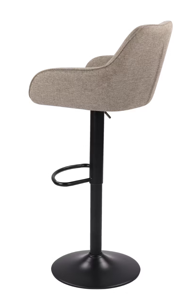 Dutchbone Tabourets de bar Oliver - Lot de 2 - Taupe - 56 x 54 x 109 cm - Hauteur d'assise réglable 60-80 cm