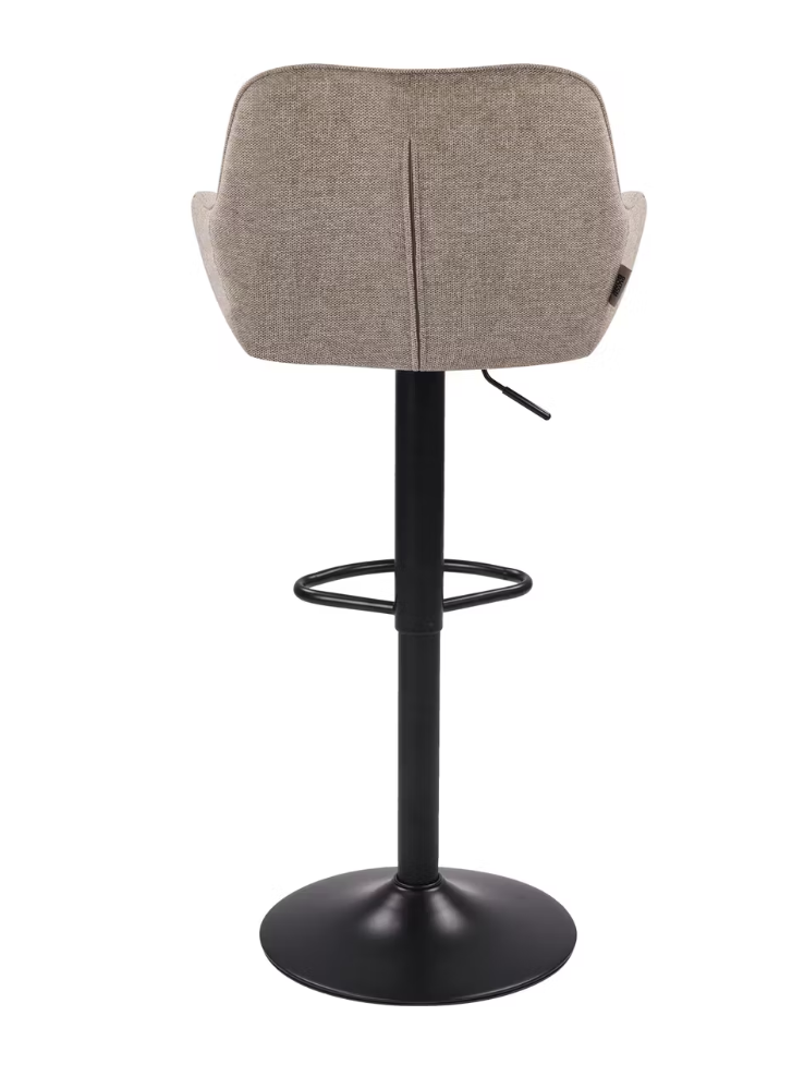 Dutchbone Tabourets de bar Oliver - Lot de 2 - Taupe - 56 x 54 x 109 cm - Hauteur d'assise réglable 60-80 cm