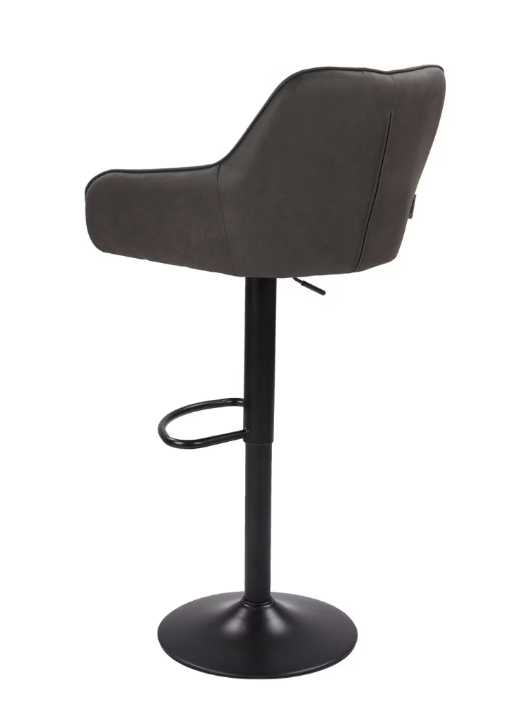 Dutchbone Oliver Tabourets de bar Lot de 2 - Anthracite - 56 x 54 x 109 cm - Hauteur d'assise réglable 60-80 cm