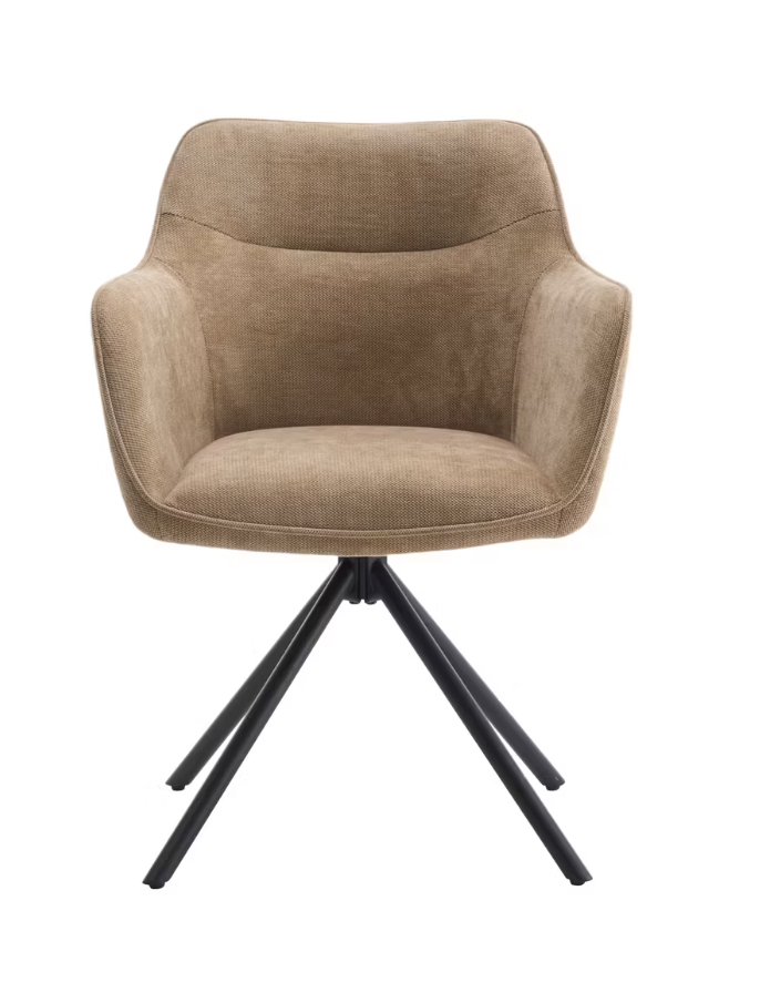 Criks Design Preston Chaises de salle à manger pivotantes Taupe - 80,5 x 58 x 59 cm - Lot de 2