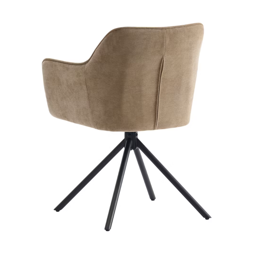 Criks Design Preston Chaises de salle à manger pivotantes Taupe - 80,5 x 58 x 59 cm - Lot de 2