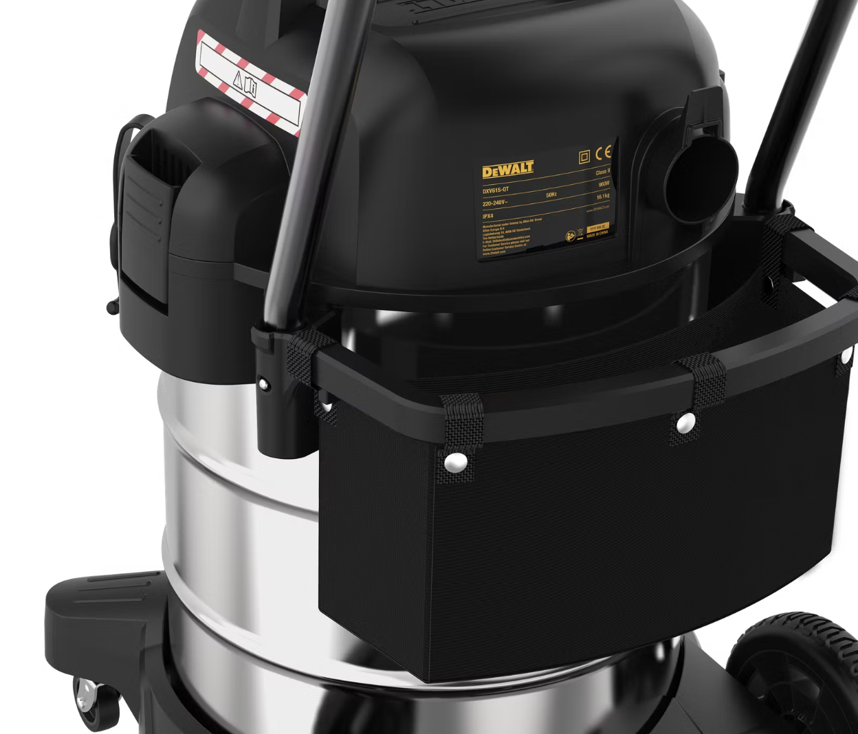 DeWalt 61L Stealthsonic aspirateur eau et poussière en acier inoxydable - 61 litres - acier inoxydable - 16.1 kg - 960 W