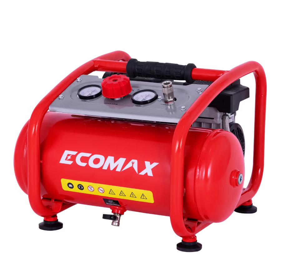 Ecomax - Compresseur d'air silencieux 11 L - 800 W - sans huile
