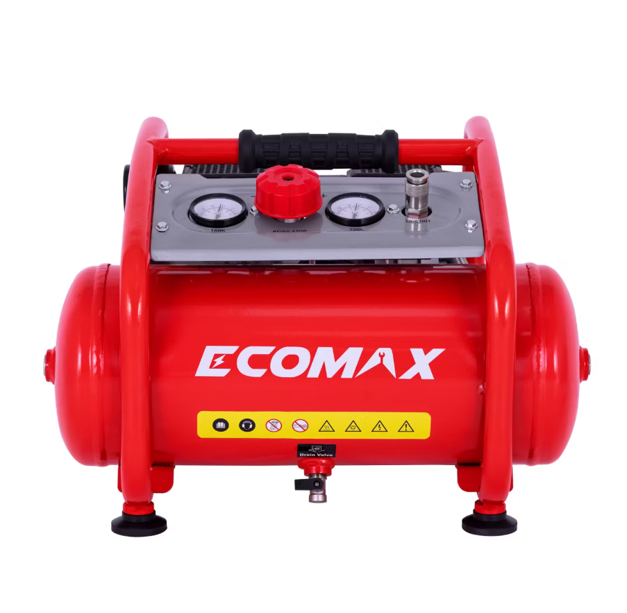 Ecomax - Compresseur d'air silencieux 11 L - 800 W - sans huile