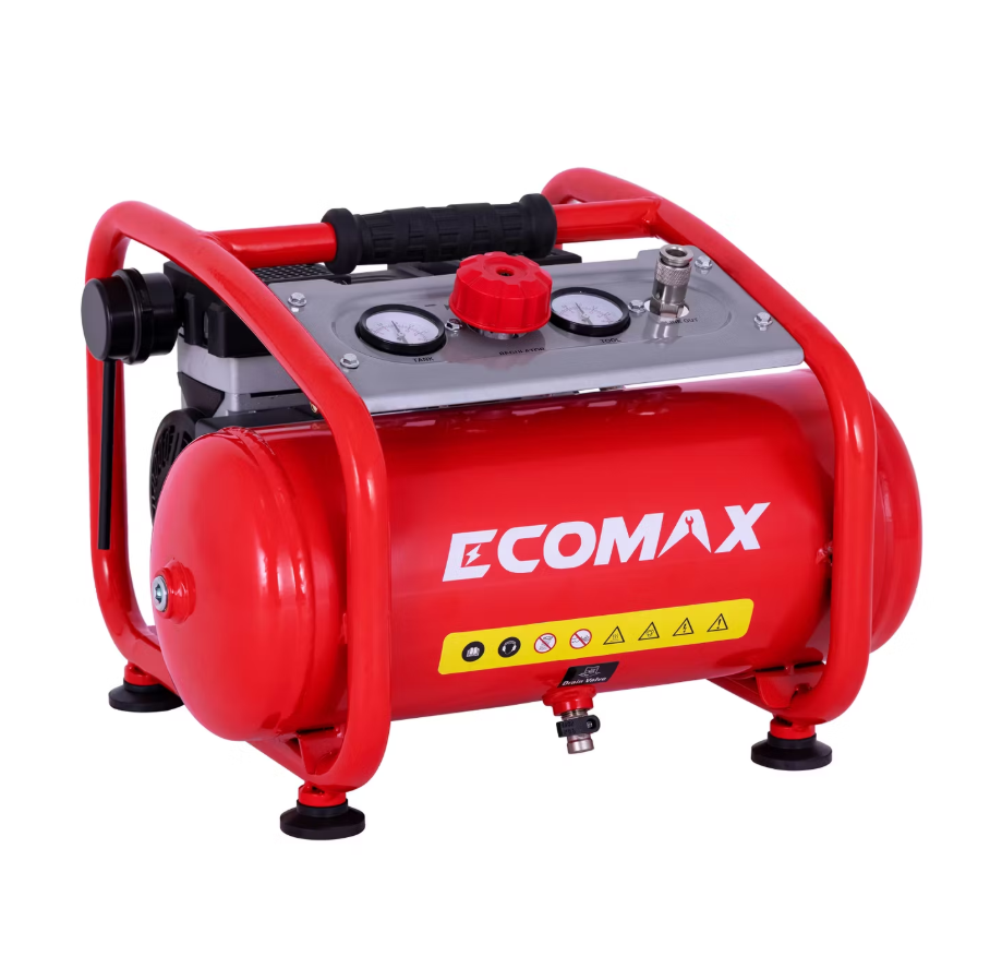 Ecomax - Compresseur d'air silencieux 11 L - 800 W - sans huile
