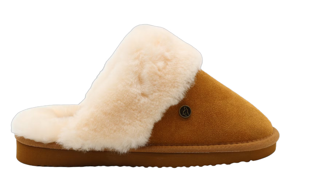 Alpacas Footwear Chaussons 66M0107B - Femme - Taille 43 - Châtaigne - Daim de bœuf et fourrure d'agneau