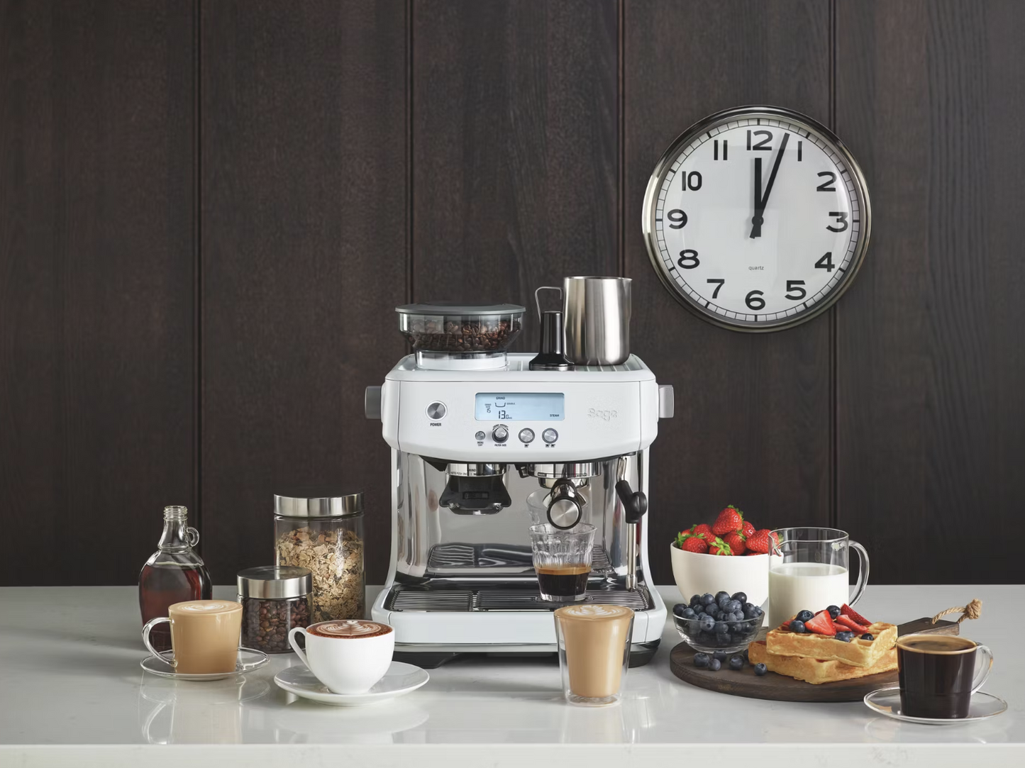 Sage The Barista Pro SES878 - Machine à espresso avec moulin à café - sel de mer acier inoxydable
