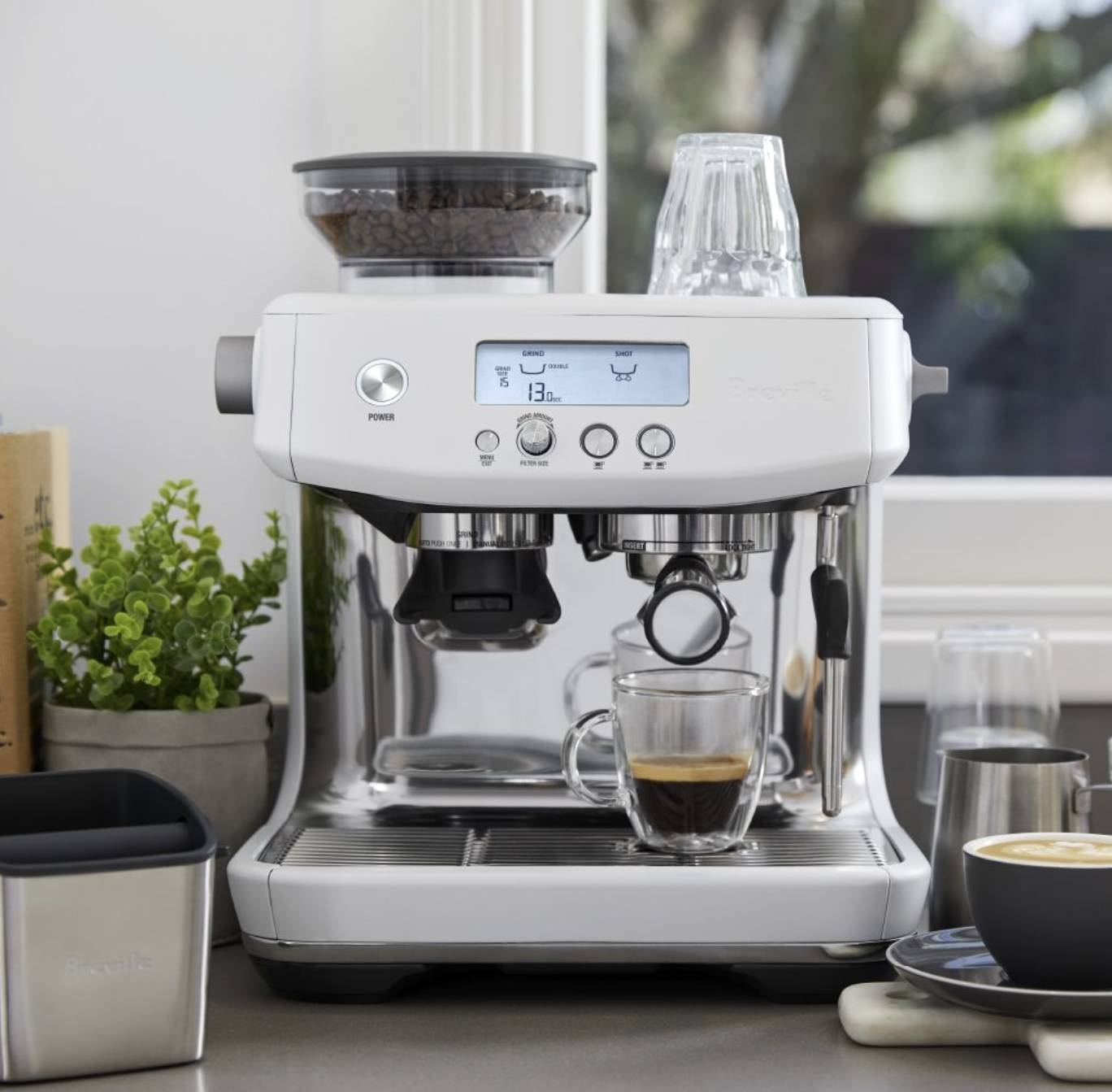 Sage The Barista Pro SES878 - Machine à espresso avec moulin à café - sel de mer acier inoxydable