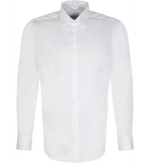 Seidensticker Business Shirt Men | 100% Cotton | New Kent Collar | Slim Fit ou Regular Fit | White