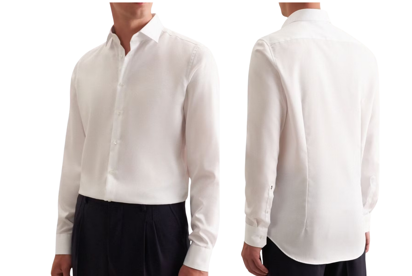 Seidensticker Business Shirt Men | 100% Cotton | New Kent Collar | Slim Fit ou Regular Fit | White