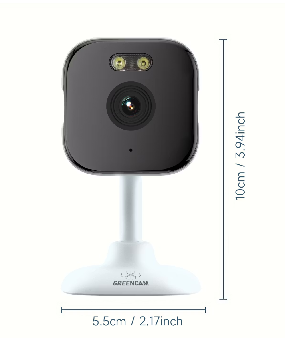 Greencam K10 Caméra de sécurité 2K | Vision nocturne couleur | Détection de mouvement | Wi-Fi