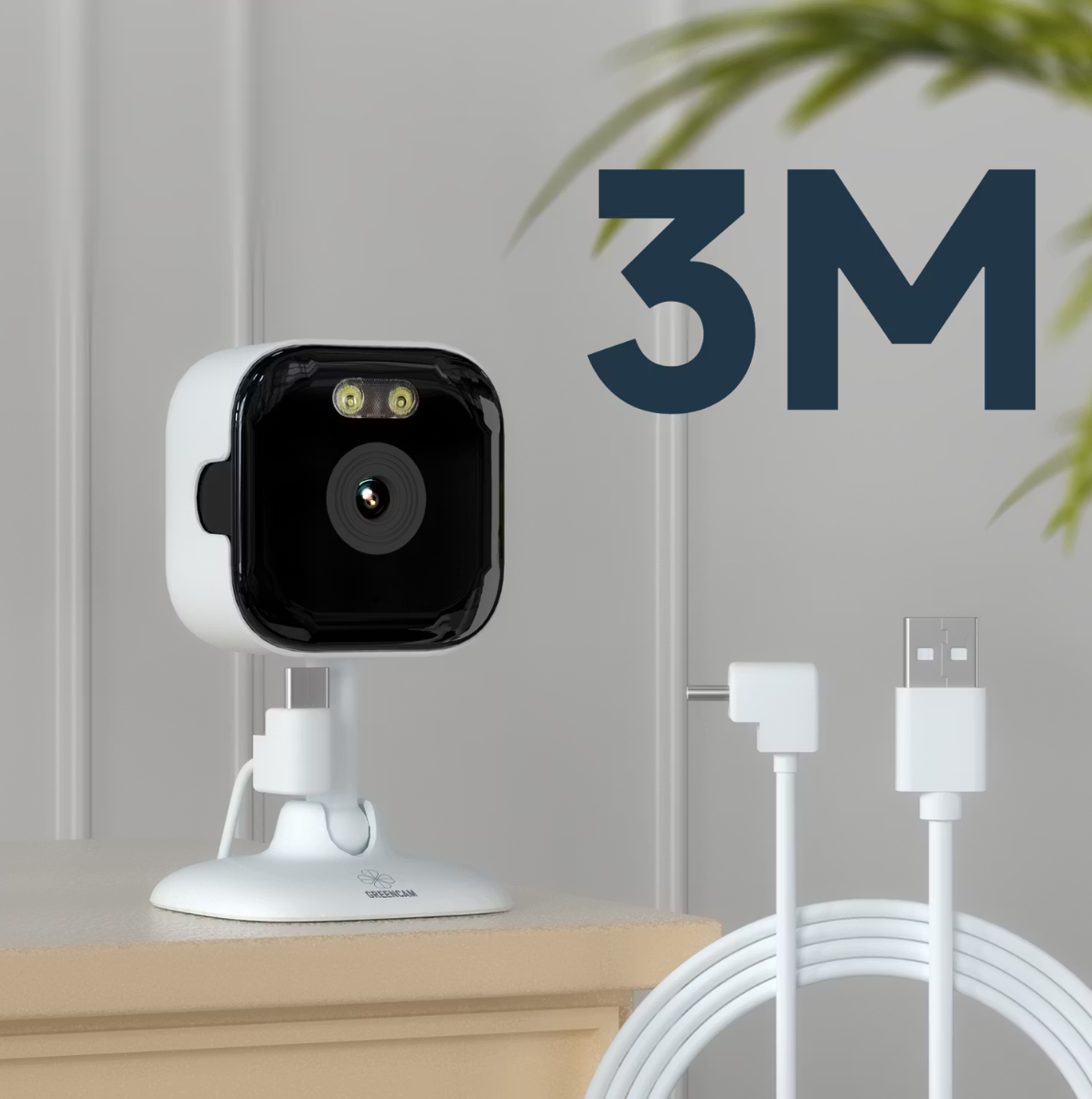 Greencam K10 Caméra de sécurité 2K | Vision nocturne couleur | Détection de mouvement | Wi-Fi