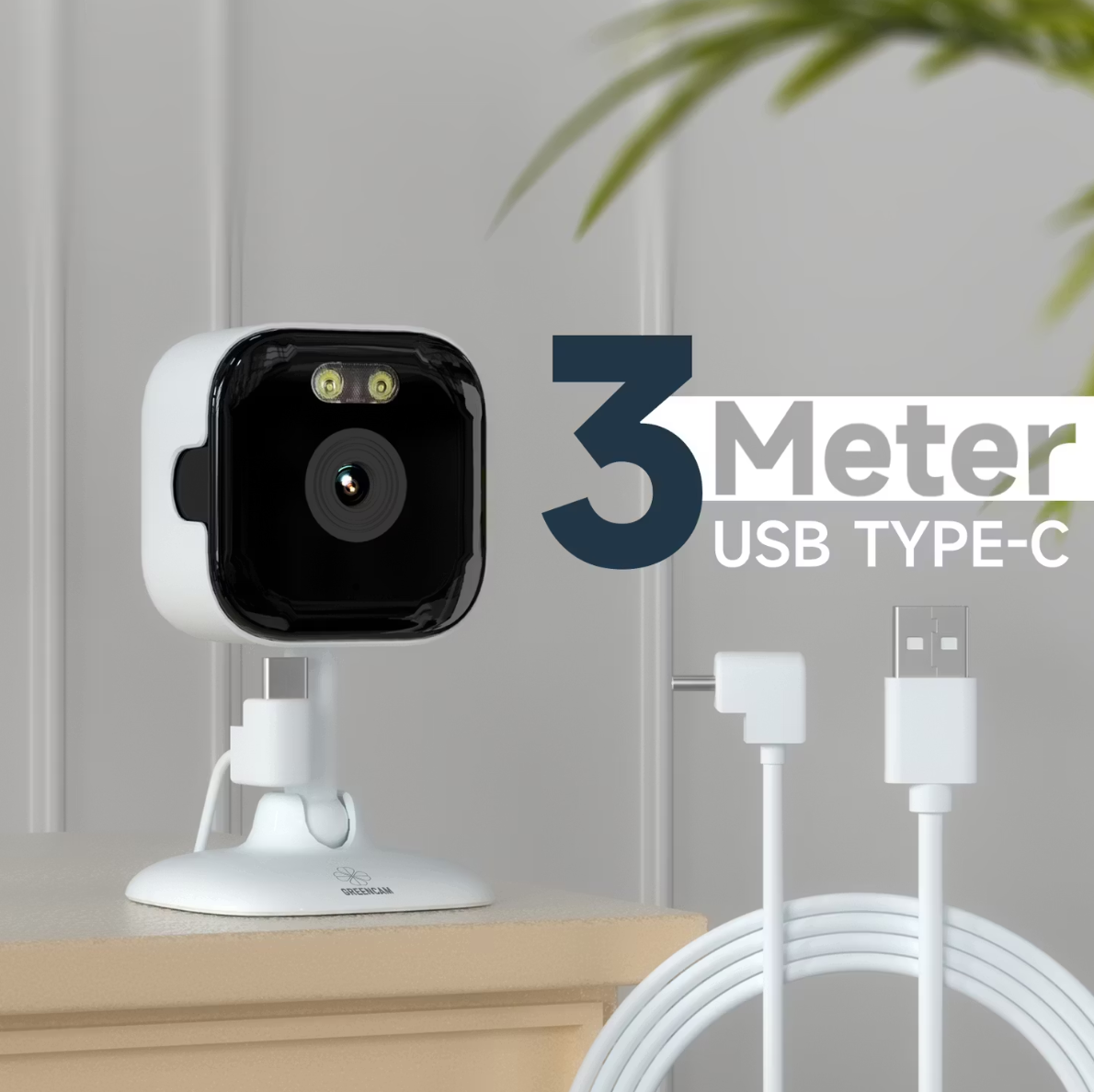 Greencam K10 Caméra de sécurité 2K | Vision nocturne couleur | Détection de mouvement | Wi-Fi