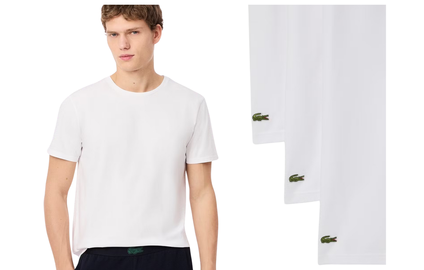 Lacoste Basic T-Shirts Men | Slim Fit | 100% Cotton Jersey | 6 Pieces