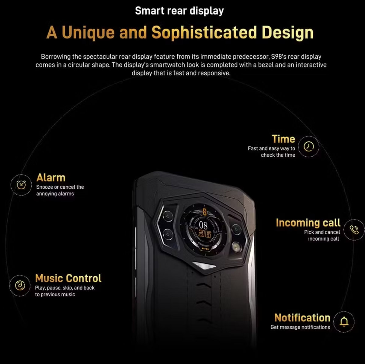 Doogee S98 Smartphone pour l'extérieur | 8 GB RAM | 256 GB Storage | caméra de vision nocturne | 6000 mAh