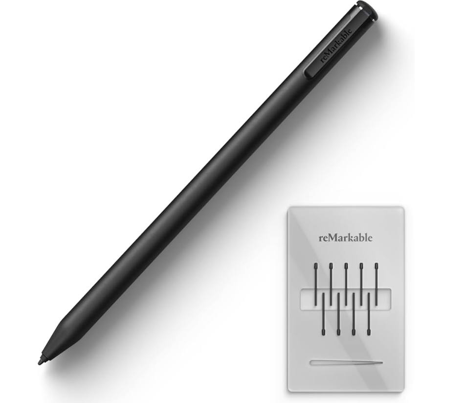 reMarkable Marker Plus stylet noir - avec gomme - stylo EMR - 4096 niveaux de pression - 9 pointes remplaçables incluses