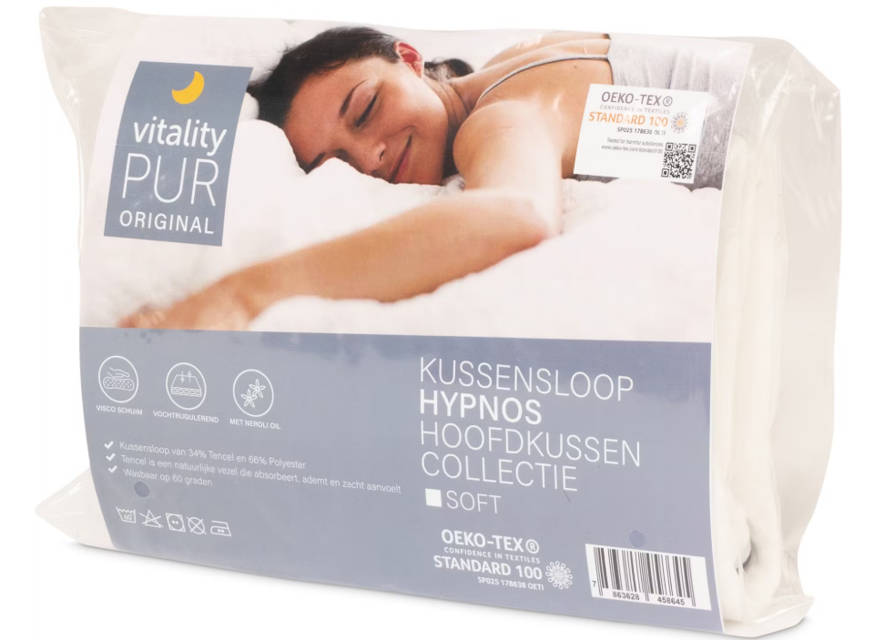 Vitality Pur Hypnos Pillow Soft 40x60 cm - Oreiller ergonomique avec Visco Foam