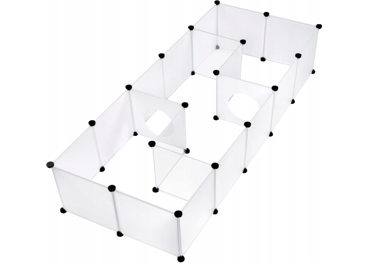 Cage de jeu pliable Woltu pour petits animaux - Blanc - 175 x 75 x 35 cm