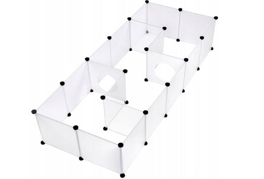 Cage de jeu pliable Woltu pour petits animaux - Blanc - 175 x 75 x 35 cm