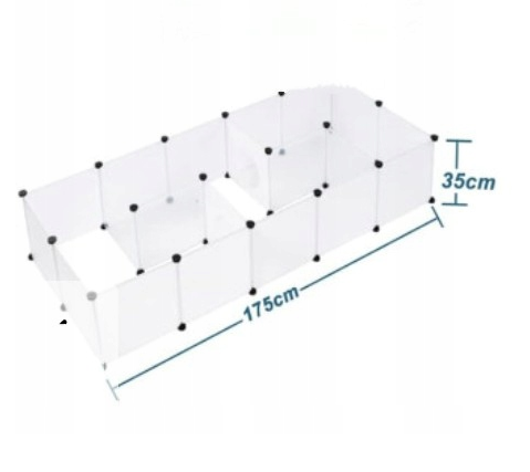 Cage de jeu pliable Woltu pour petits animaux - Blanc - 175 x 75 x 35 cm