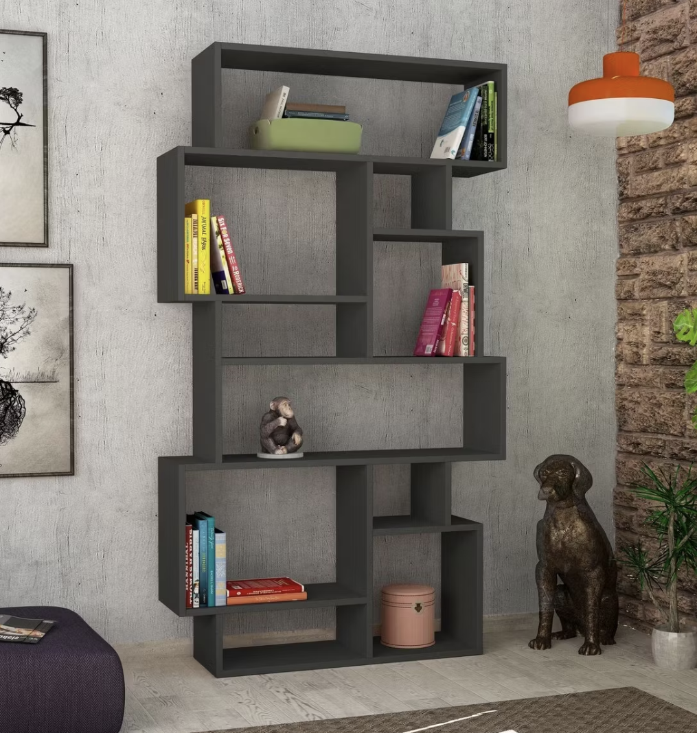 Bibliothèque Woody de Kalune Design - 168 x 96 x 26 cm - Anthracite