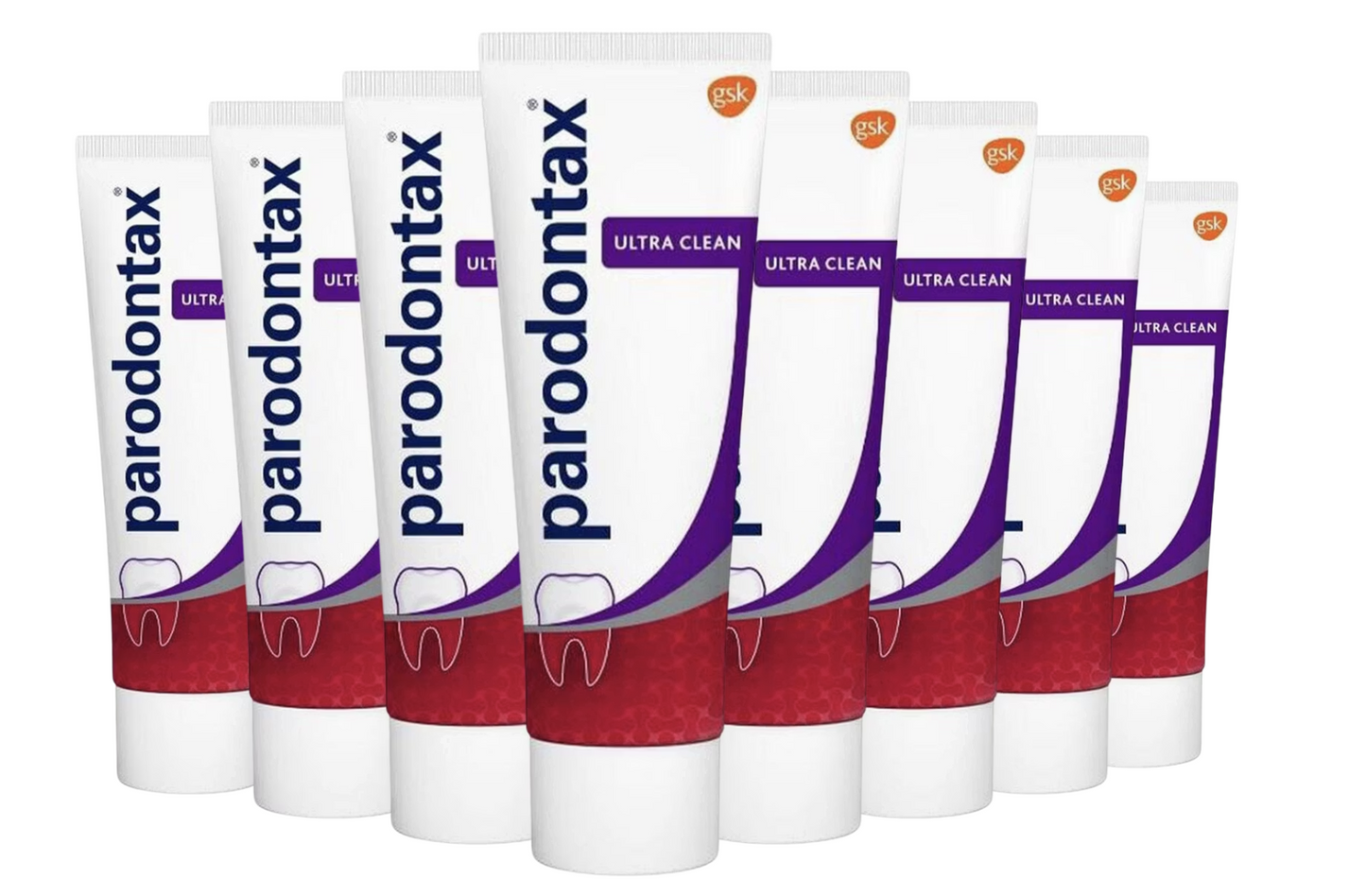 Parodontax Ultra Clean Toothpaste 75 ml - 8 Pieces - Nettoyage en profondeur et gencives renforcées