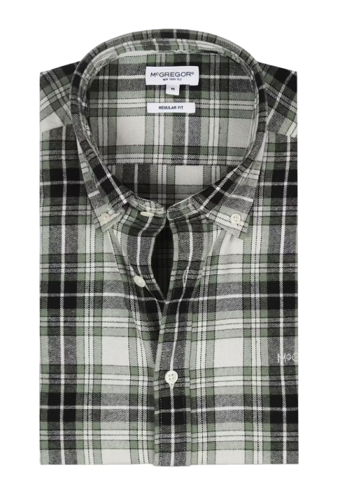 McGregor Flannel Shirt Winter Sage Checkered Green/Grey/White - XL