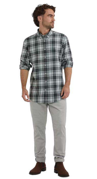 McGregor Flannel Shirt Winter Sage Checkered Green/Grey/White - XL