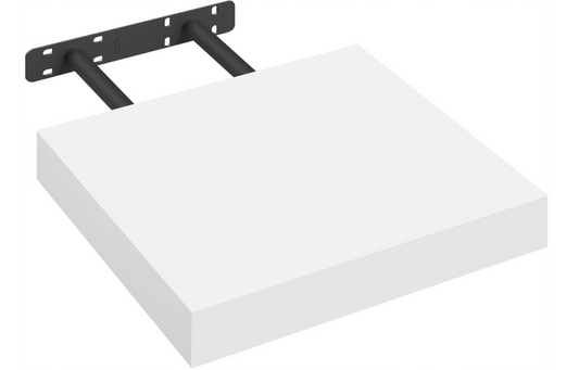 Esituro White Floating Wall Shelf MDF Gloss White 30 x 23 x 3.8 cm - Bibliothèque murale moderne