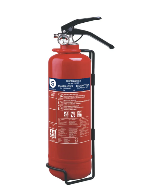 Smartwares Extincteur à poudre Bb1 - Comprend un support de suspension, un manomètre et un design antigel - Pour la voiture et la maison - Acier rouge et poudre - 1 kg