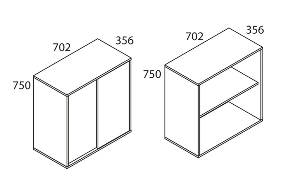 Armoire de rangement Vcm Vandol à 2 portes et étagère - 75 x 70 x 36 cm