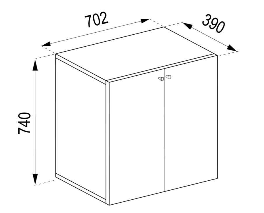 Armoire de rangement Vcm Vandol à 2 portes et étagère - 75 x 70 x 36 cm