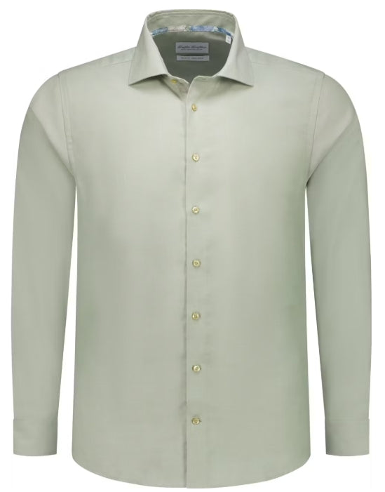 Oxford BBO34F110-2082-4134 Chemise LS à grand écart Boston Brothers - Kaki - Taille 42