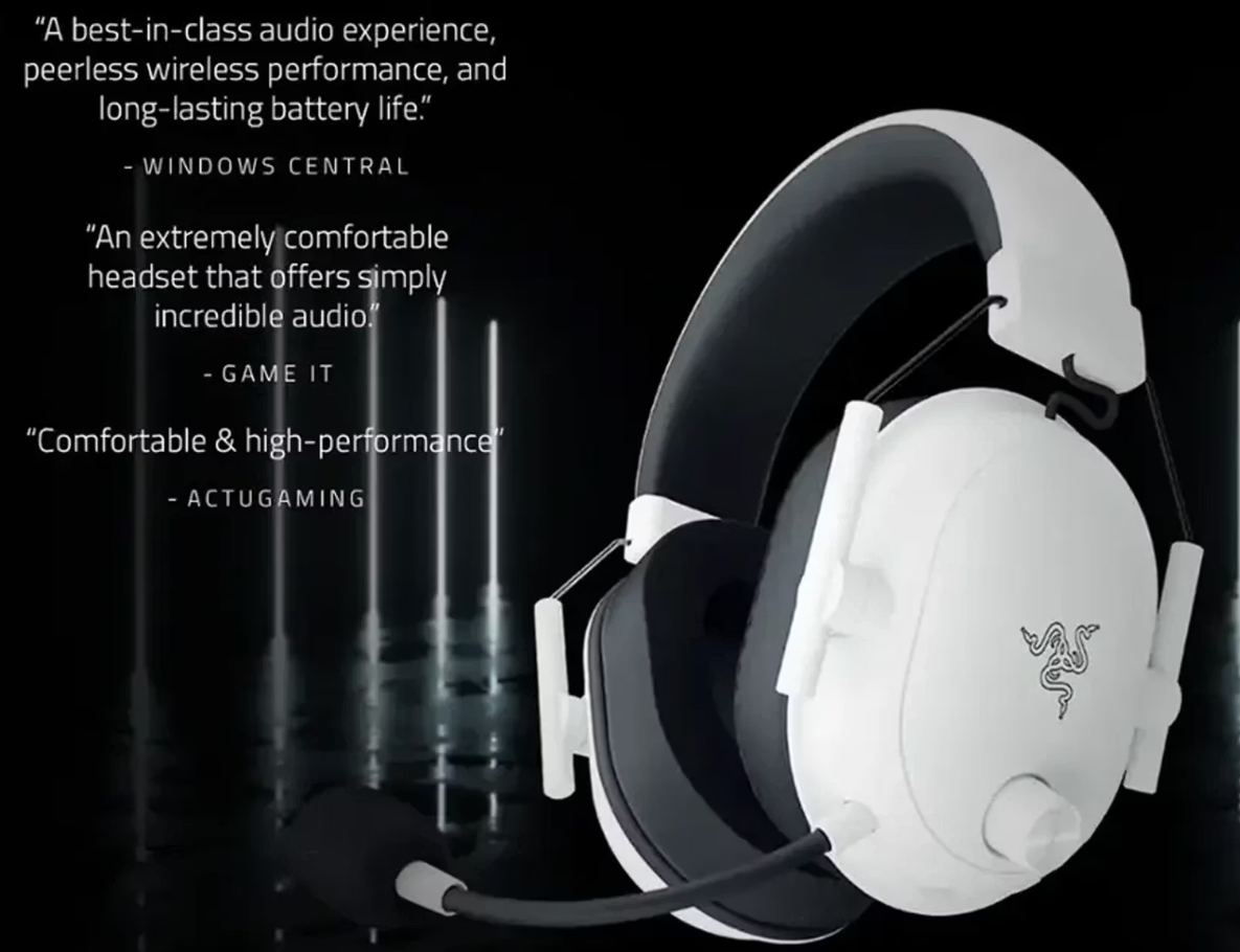 Casque de jeu sans fil Razer Blackshark V2 Hyperspeed | Remis à neuf - blanc