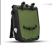 RADGEIST sacoche de vélo pour porte-bagages - sacoche de vélo pour porte-bagages - sacoche de vélo étanche et sac à bandoulière - sacoche de vélo avec réflecteurs - Vert foncé