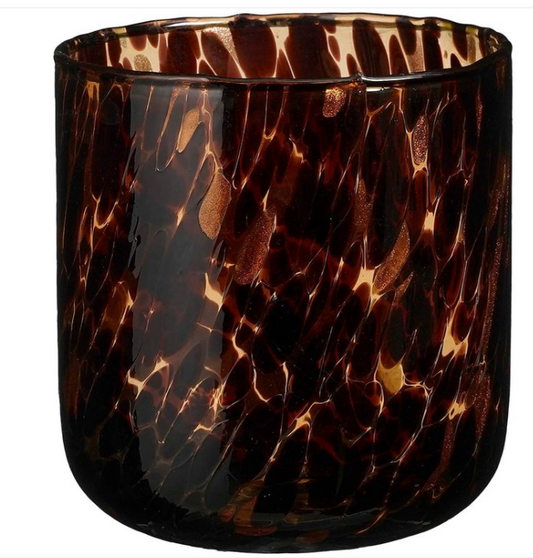 Porte-lampions House of Seasons - H15 x Ø14 cm - Verre brun