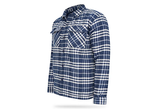 Mj Woodsman - Chemise de bûcheron à carreaux, chaude et doublée - Marine