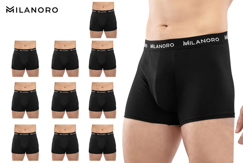 Milanoro 10 pièces - Caleçon Taille M - Noir