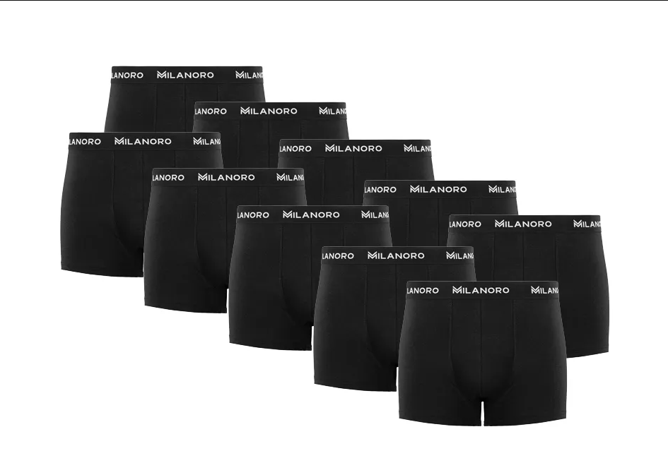 Milanoro 10 pièces - Caleçon Taille M - Noir