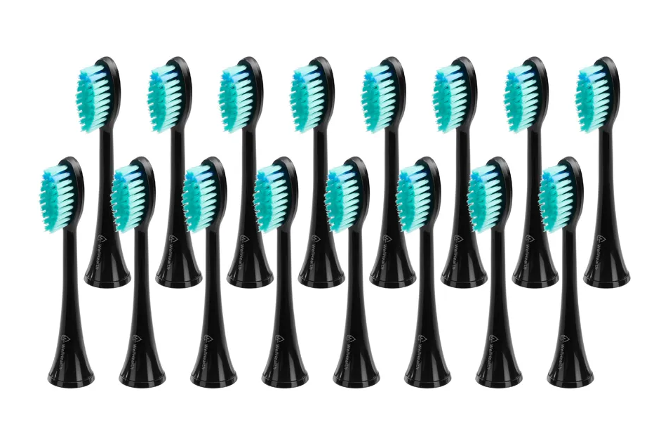 Wellhealth - Lot de 16 - têtes de brossage universelles pour votre brosse à dents électrique - Noir