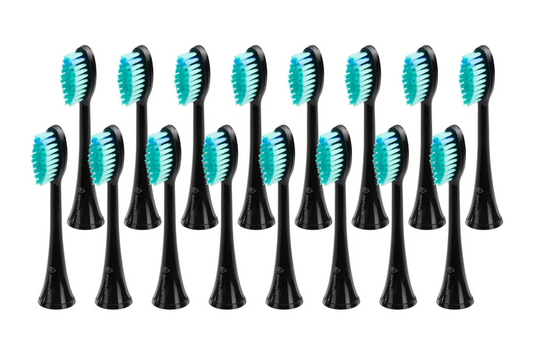 Wellhealth - Lot de 16 - têtes de brossage universelles pour votre brosse à dents électrique - Noir