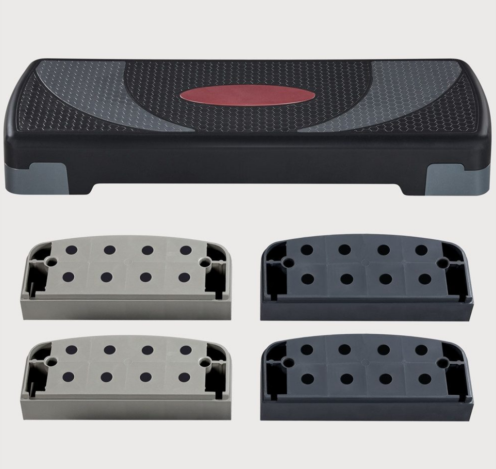 Yaheetech Adjustable Step-Up - 79.5 x 30 x 10.5-20 cm - Noir avec gris - Stepper de fitness avec 3 hauteurs