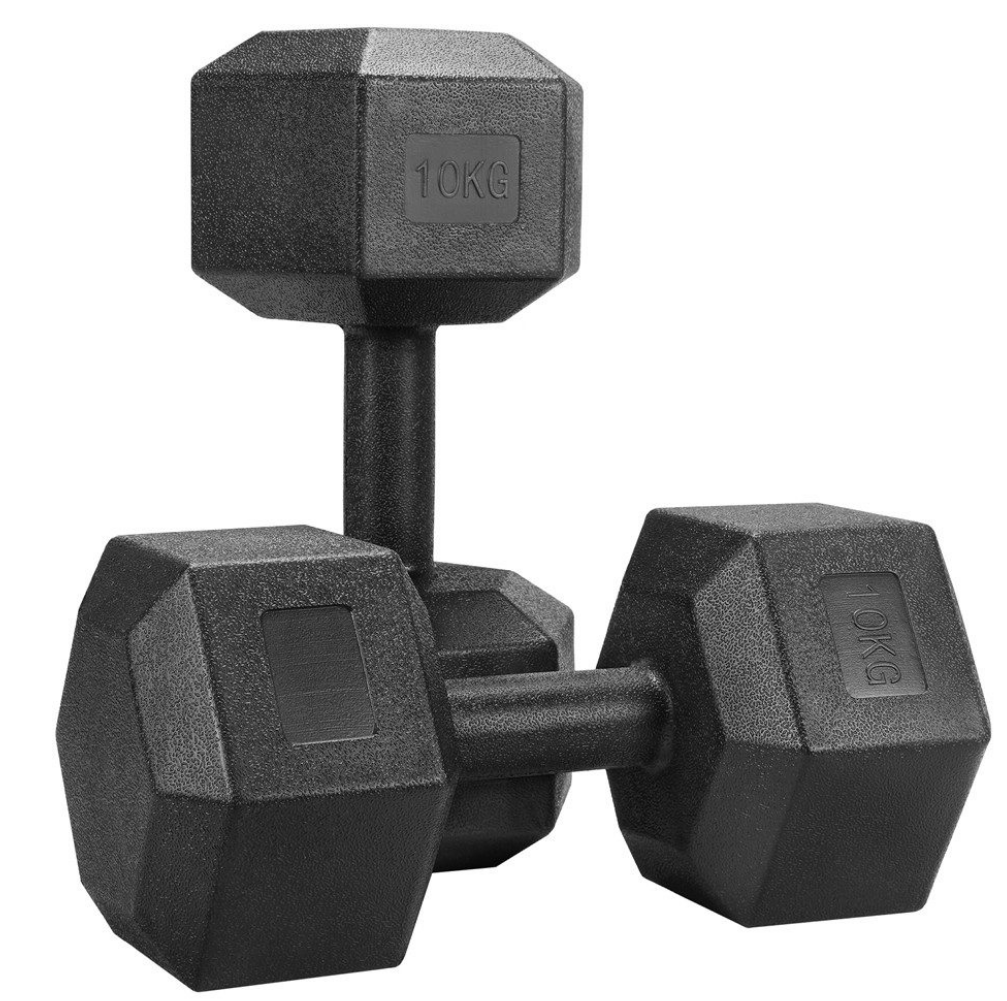 Yaheetech Jeu d'haltères 20 kg - 2x 10 kg - Noir - 34.5 x 17.5 x 15.5 cm